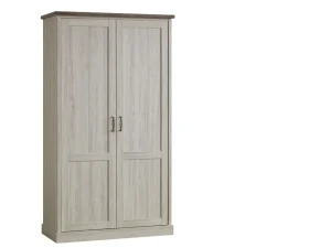 TCY Kleerkast Orlando - 2-draaideuren - Licht eik - Bruine top 118x58x214cm | Belga Meubelen New
