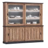 TYC - Bibliotheekkast Ottawa - Donkere Eik/Grijs - 221x202x40cm | Belga Meubelen Online