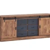 TYC - Dressoir Odin - Accacia hout decor - Zwart beton elementen - 220x89x46cm | Belga Meubelen Clearance