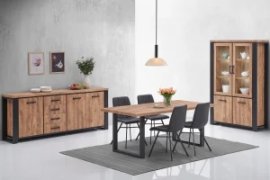 TYC - Eetkamer Orly II - 3-delige set - Industri-le Eik | Belga Meubelen New