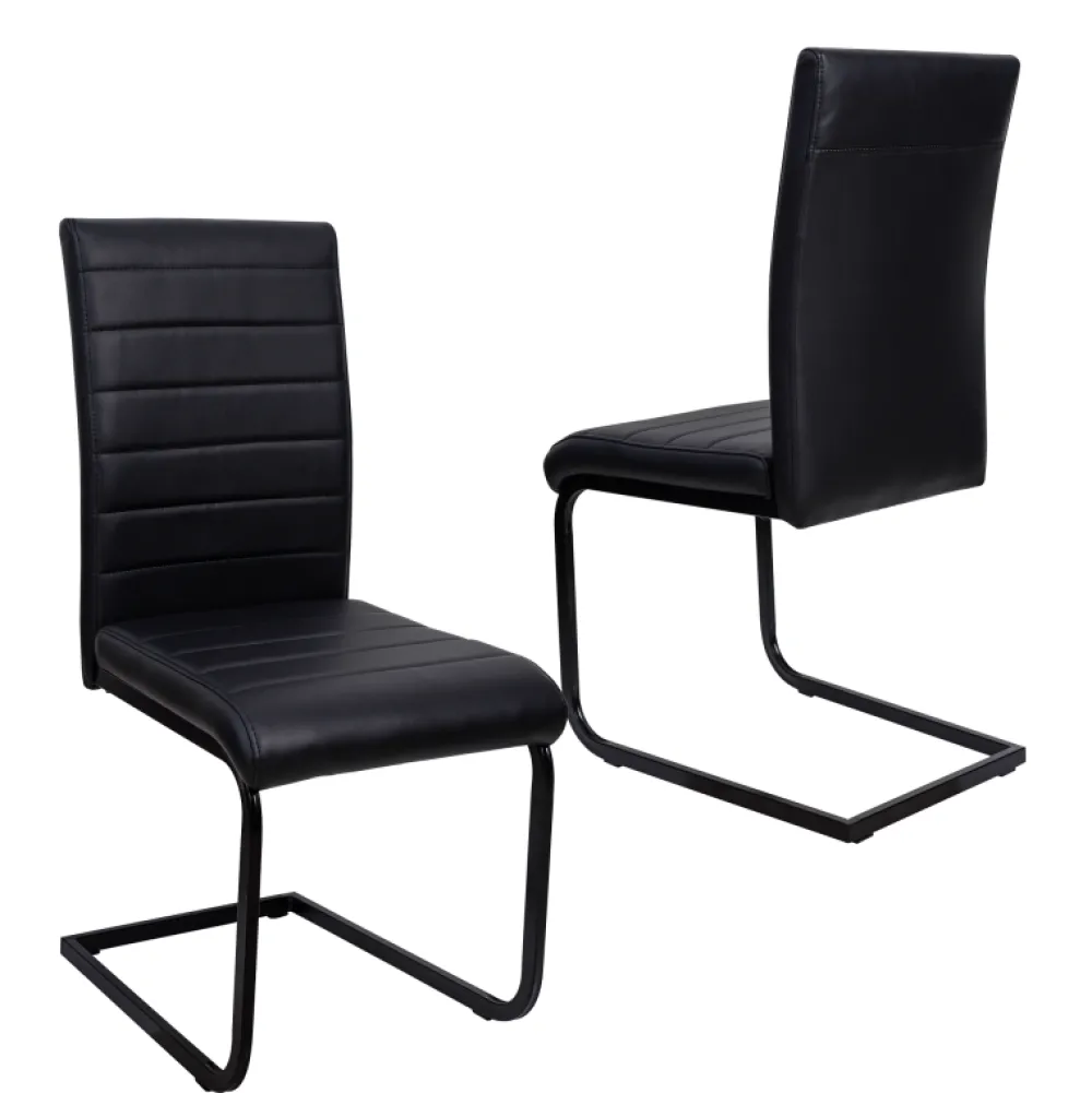 tyc__eetkamerstoel_olaf___0.webp TYC - Eetkamerstoel Olaf - Kunstleder - Zwart - 40x100x45cm | Belga Meubelen Online