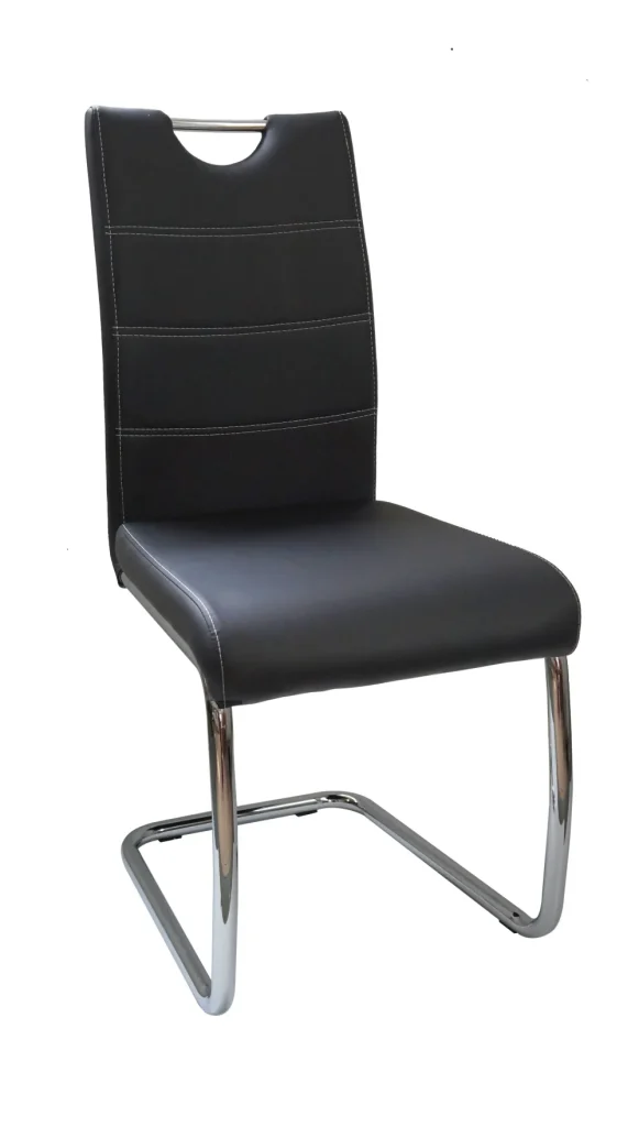 TYC - Eetkamerstoel Osaka - Kunstleder - Donkergrijs - 44x100x55cm | Belga Meubelen Discount