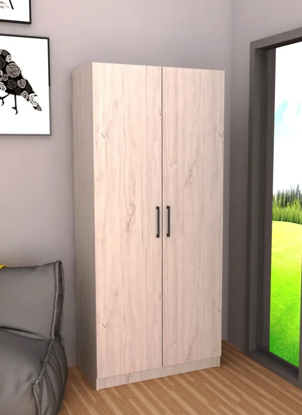 TYC - Kleerkast - bergkast Elmo - 2-draaideuren - White Oak- 80x180x50cm | Belga Meubelen Fashion