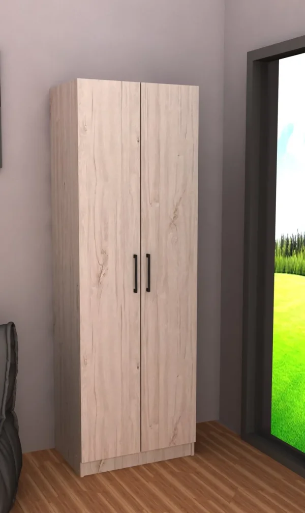 TYC - Kleerkast - bergkast Elmo - 2-draaideuren - White Oak- 60x180x50cm | Belga Meubelen Best