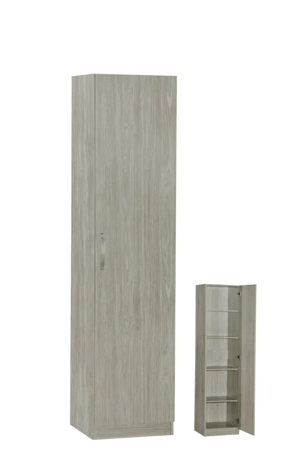 TYC - Kleerkast - bergkast Eden - 1-draaideur - Grijze Eik - 40x180x40cm | Belga Meubelen Outlet
