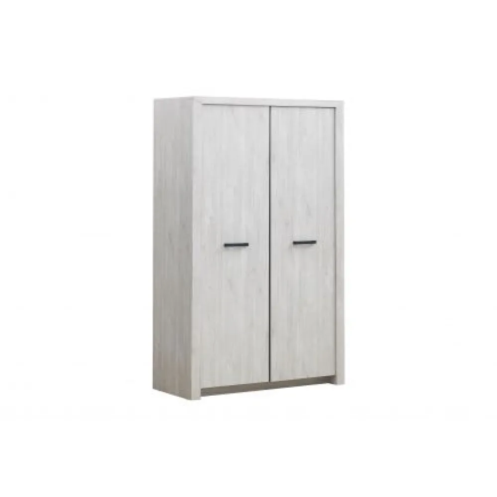 tyc__kleerkast_ozark___dr_0-1.webp TYC - Kleerkast Ozark - 2 draaideuren - Witte Eik - 126x208x55cm | Belga Meubelen Outlet
