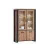 TYC - Vitrine Orly - Industri-le Eik - Inclusief ledverlichting - 126x195x45cm | Belga Meubelen Online
