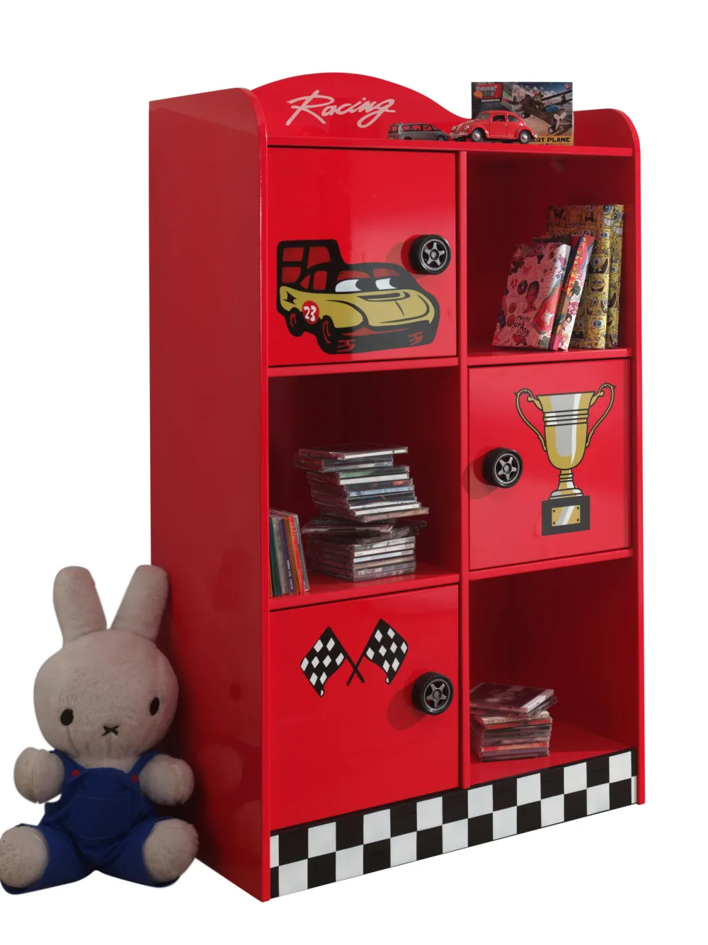 vipack__boekenkast_auto___0.webp Vipack - Boekenkast Auto - SCBI120R - Rood - 42x133,5xcm | Belga Meubelen Discount