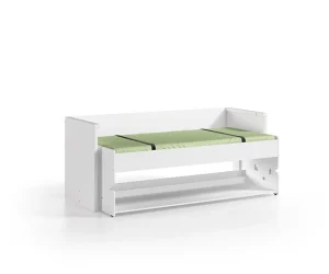 Vipack - Eenpersoonsbed Denver - DEHSZ6014 - Wit - 109,5x146,5x216,5cm | Belga Meubelen Online