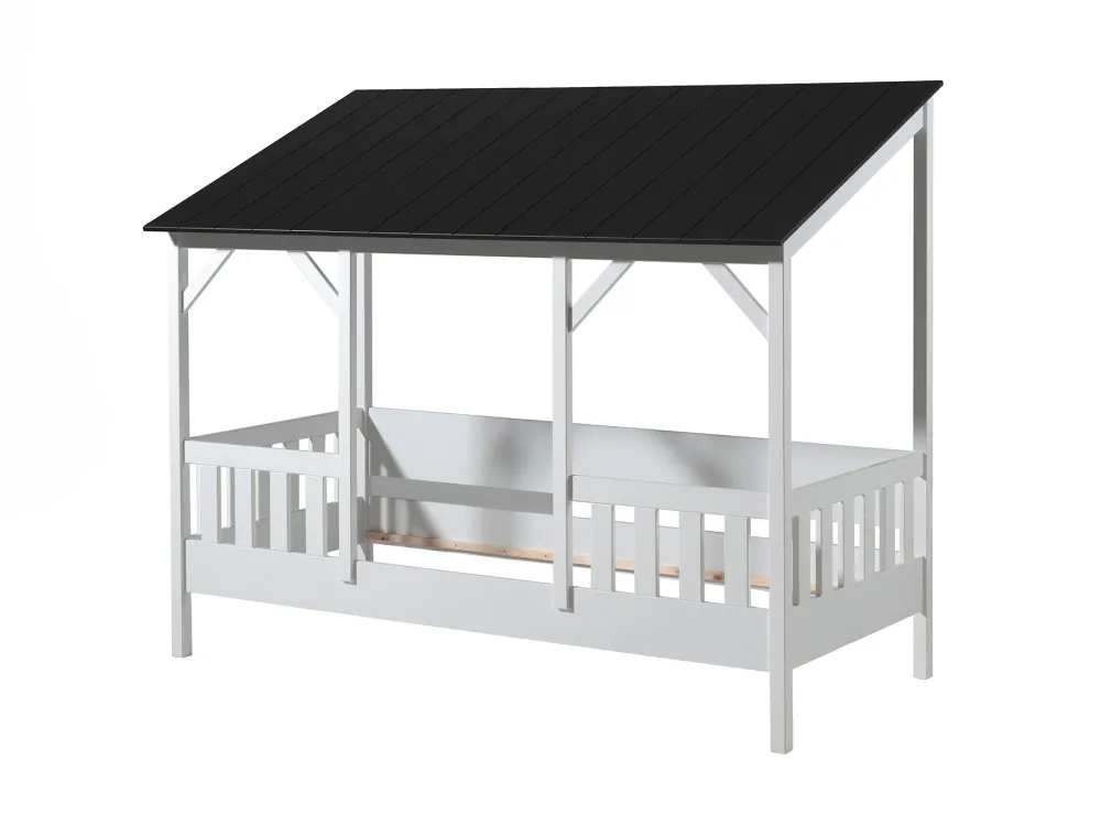 vipack__eenpersoonsbed_ho_0-5.webp Vipack - Eenpersoonsbed Housebed - HB900318 - Wit/Zwart - 106x174x214,2cm | Belga Meubelen Online