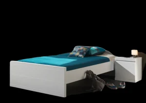Vipack - Eenpersoonsbed Lara - LABE12014 - Wit - 126x76,5x200cm | Belga Meubelen Best