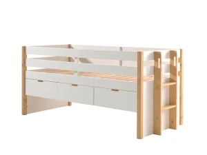 Vipack - Eenpersoonsbed Margrit - MGKB9124 - Natuur/Wit - 98,2x100x200cm | Belga Meubelen Fashion