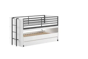 Vipack - Halfhoogslaper Sam - SAHS8614 - Wit/Zwart - 98x117x200cm | Belga Meubelen Discount
