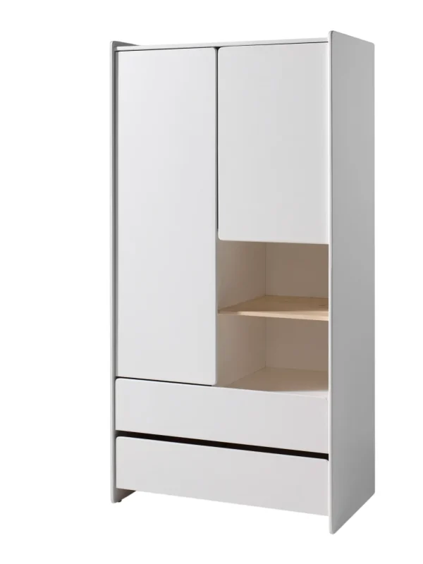Vipack - Kleerkast Kiddy - KIKL2214 - Wit - 90x180x55cm | Belga Meubelen Online