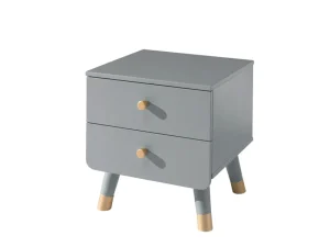 Vipack - Nachtkastje Billy - BINA2215 - Grijs - 40x45,2x43,2cm | Belga Meubelen Best