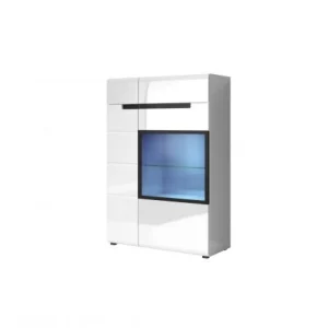 Vitrine Hektor 44 - Wit/Zwart - 90x130x37cm | Belga Meubelen Online