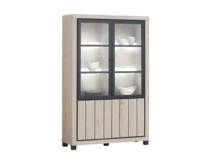 Vitrine Ontario - Natuurlijke Eik - 133x205x45cm | Belga Meubelen Sale