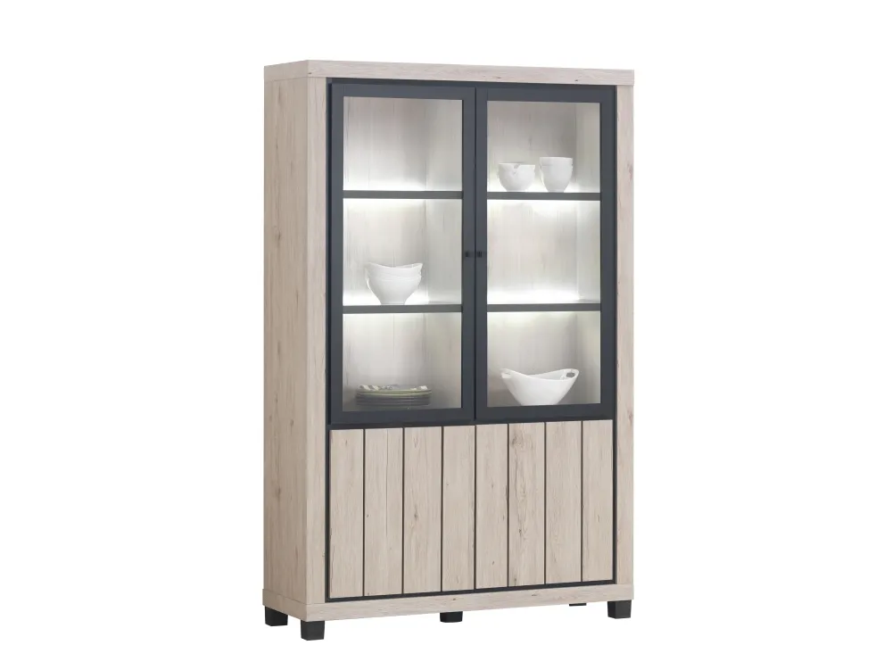 vitrine_ontario__natuurli_0.webp Vitrine Ontario - Natuurlijke Eik - 133x205x45cm | Belga Meubelen Sale