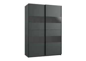 Wimex - Kleerkast Altona 1 - 2 schuifdeuren - Antraciet - 135x200x64cm | Belga Meubelen Sale