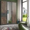 Wimex - Kleerkast Hennef - Grijs/Donkere Eik - 135x200x58 cm | Belga Meubelen Online