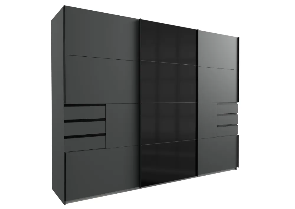 wimex__kleerkast_saigon___0.webp Wimex - Kleerkast Saigon - Schuifdeuren - Zwart - 270x218x65cm | Belga Meubelen Fashion