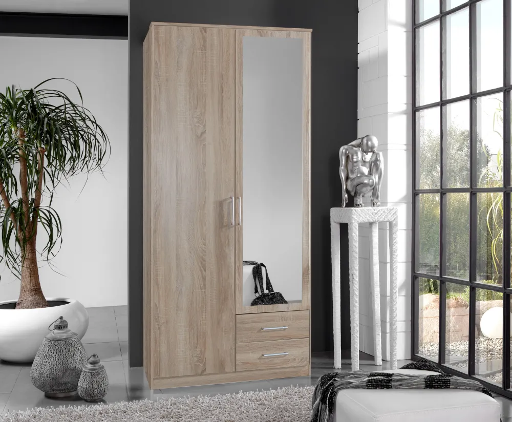 wimex__kleerkast_wenen____0-1.webp Wimex - Kleerkast Wenen - 2 draaideuren - Drie kleuren - 90x199x58cm | Belga Meubelen Discount
