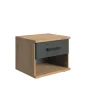Wimex - Nachtkastje Liverpool - Donkere Eik/Grijs - 46x38x40cm | Belga Meubelen Outlet