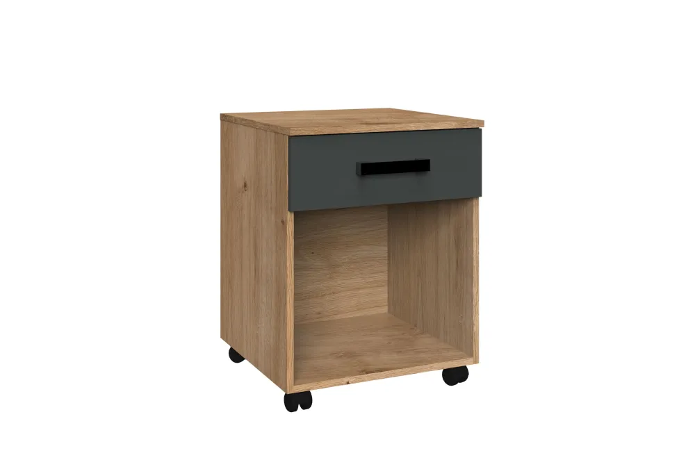 wimex__rolcontainer_liver_0.webp Wimex - Rolcontainer Liverpool - Donkere Eik/Grijs - 49x59x45cm | Belga Meubelen Outlet