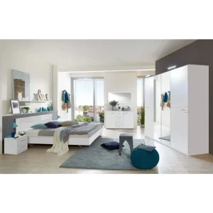 Wimex - Slaapkamer Pamela - Wit/Chrome - 4-delige set | Belga Meubelen New