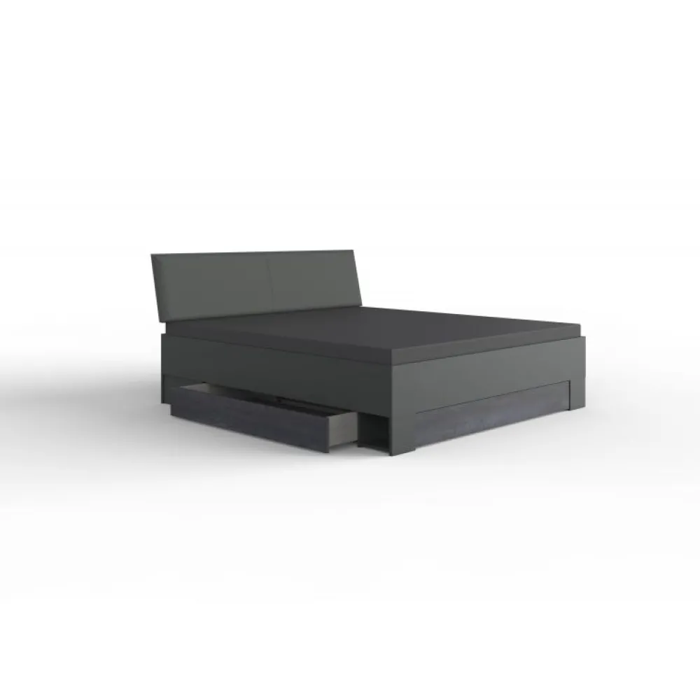wimex__tweepersoonsbed_ko_0-1.webp Wimex - Tweepersoonsbed Kopenhagen - Donkergrijs - 180x96x200cm | Belga Meubelen Clearance