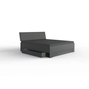 Wimex - Tweepersoonsbed Kopenhagen - Donkergrijs - 160x96x200cm | Belga Meubelen Best