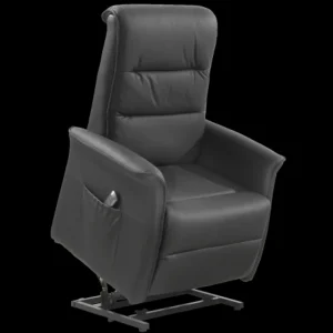 YLF - Relaxfauteuil Yani - Leder - Zwart - Twee motoren - 75x100x80cm | Belga Meubelen Online