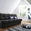 Zetelbed Alfa - Stof - Lichtgrijs - 198x87x93cm | Belga Meubelen Outlet