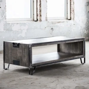 ZST - Salontafel Rift - Grijs/Zwart - 135x46x65cm | Belga Meubelen Clearance