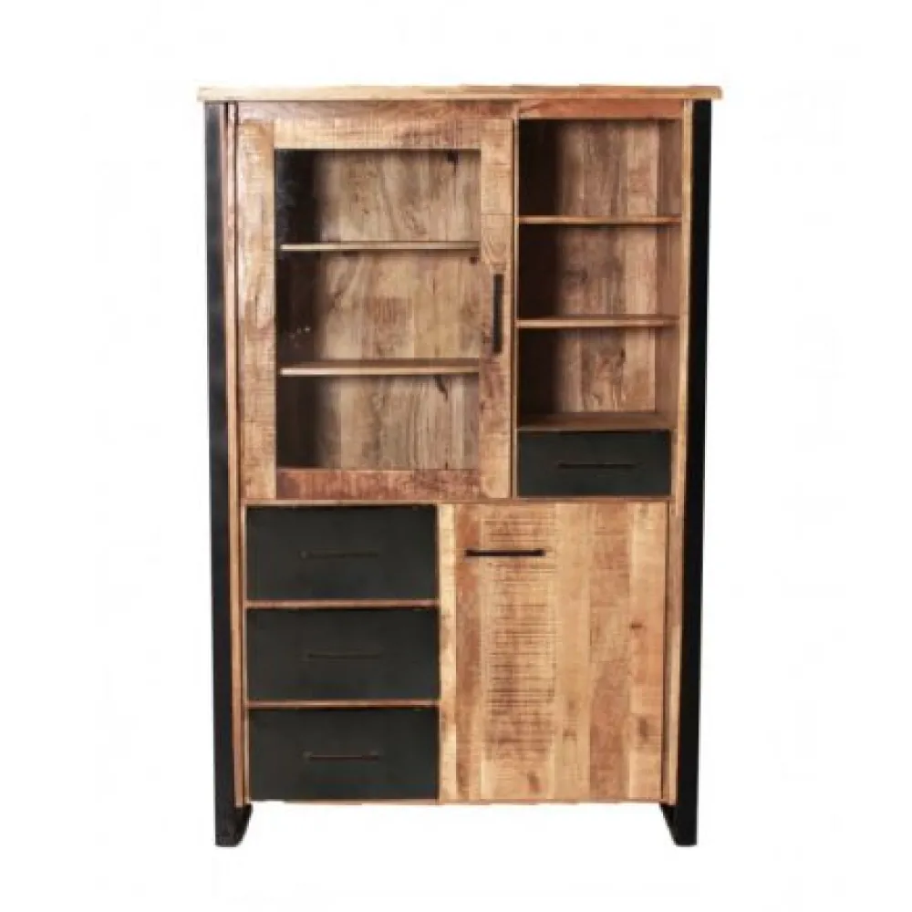 zst__vitrine_san_remo__ma_0.webp ZST - Vitrine San Remo - Massief - Mangohout - 120x185x45cm | Belga Meubelen Best